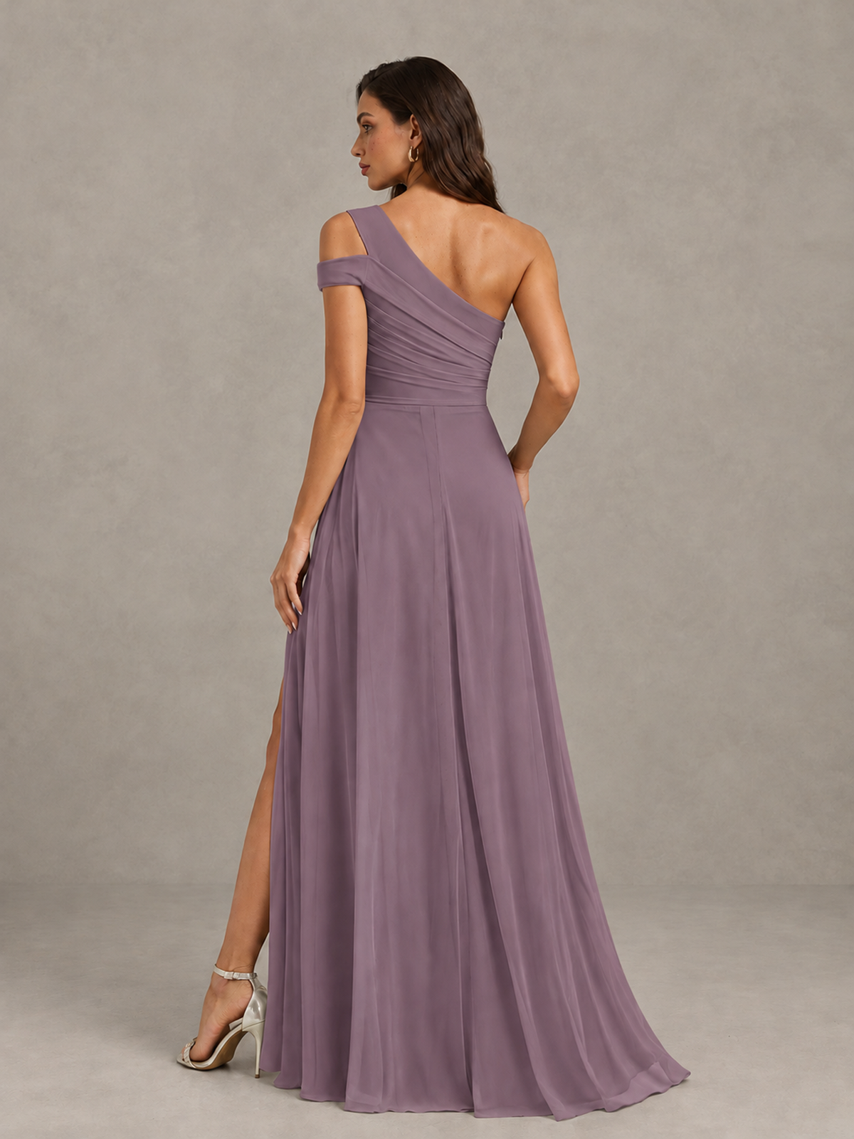 BOLODOO Wisteria One-Shoulder Bridesmaid Dress with Side Slit - Wisteria - Wisteria (2)