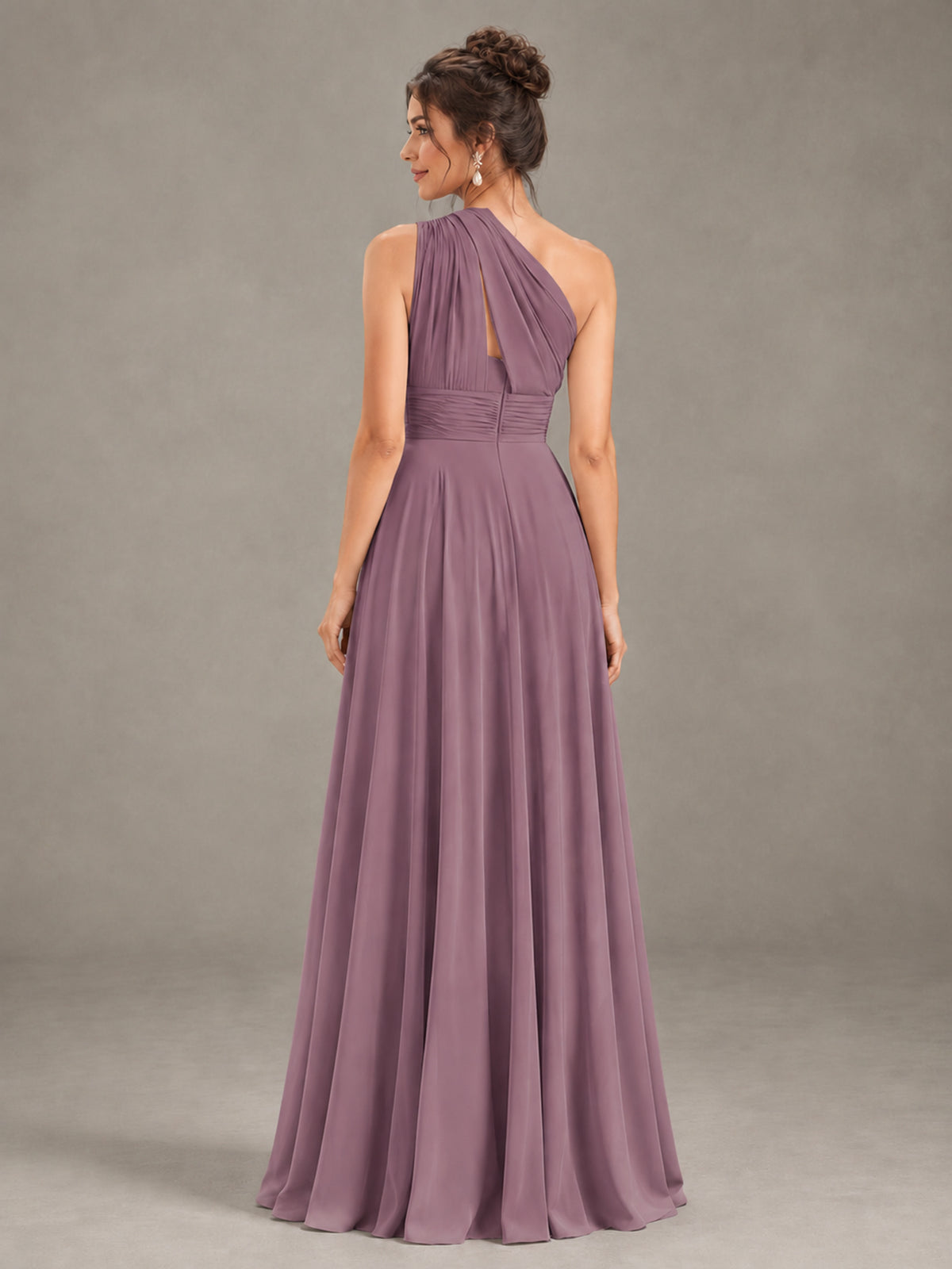 BOLODOO Wisteria One-Shoulder Chiffon-Look Bridesmaid Dress - Wisteria - Wisteria (2)