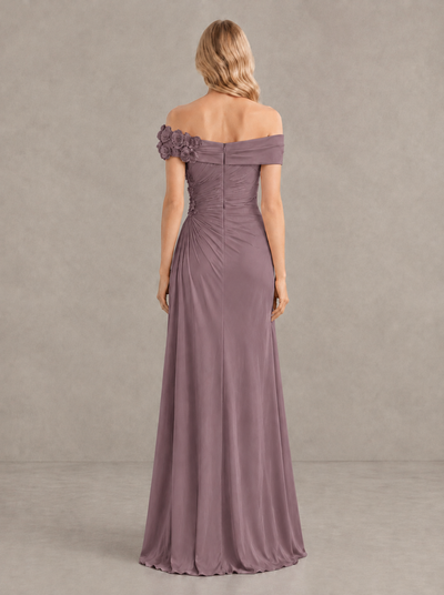 BOLODOO Wisteria Off-Shoulder Floral Applique Wedding Guest Maxi Dress - Wisteria - Wisteria (2)