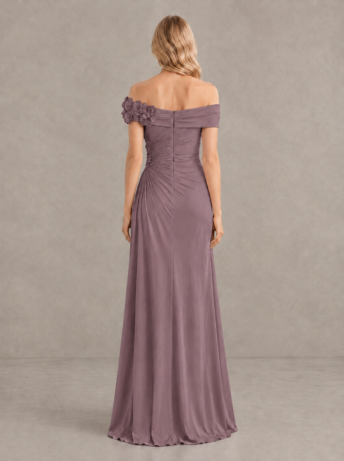 BOLODOO Wisteria Off-Shoulder Floral Applique Wedding Guest Maxi Dress - Wisteria - Wisteria (2)