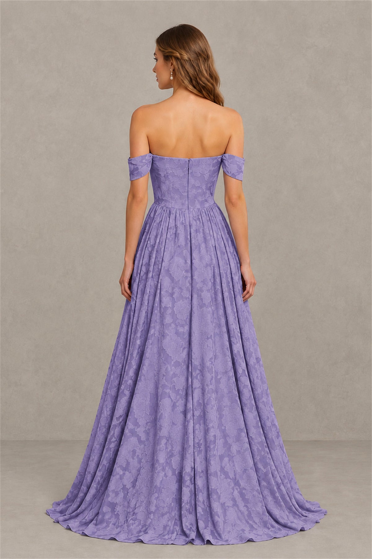 BOLODOO Wisteria Off-Shoulder Floral A-Line Maxi Dress - Wisteria