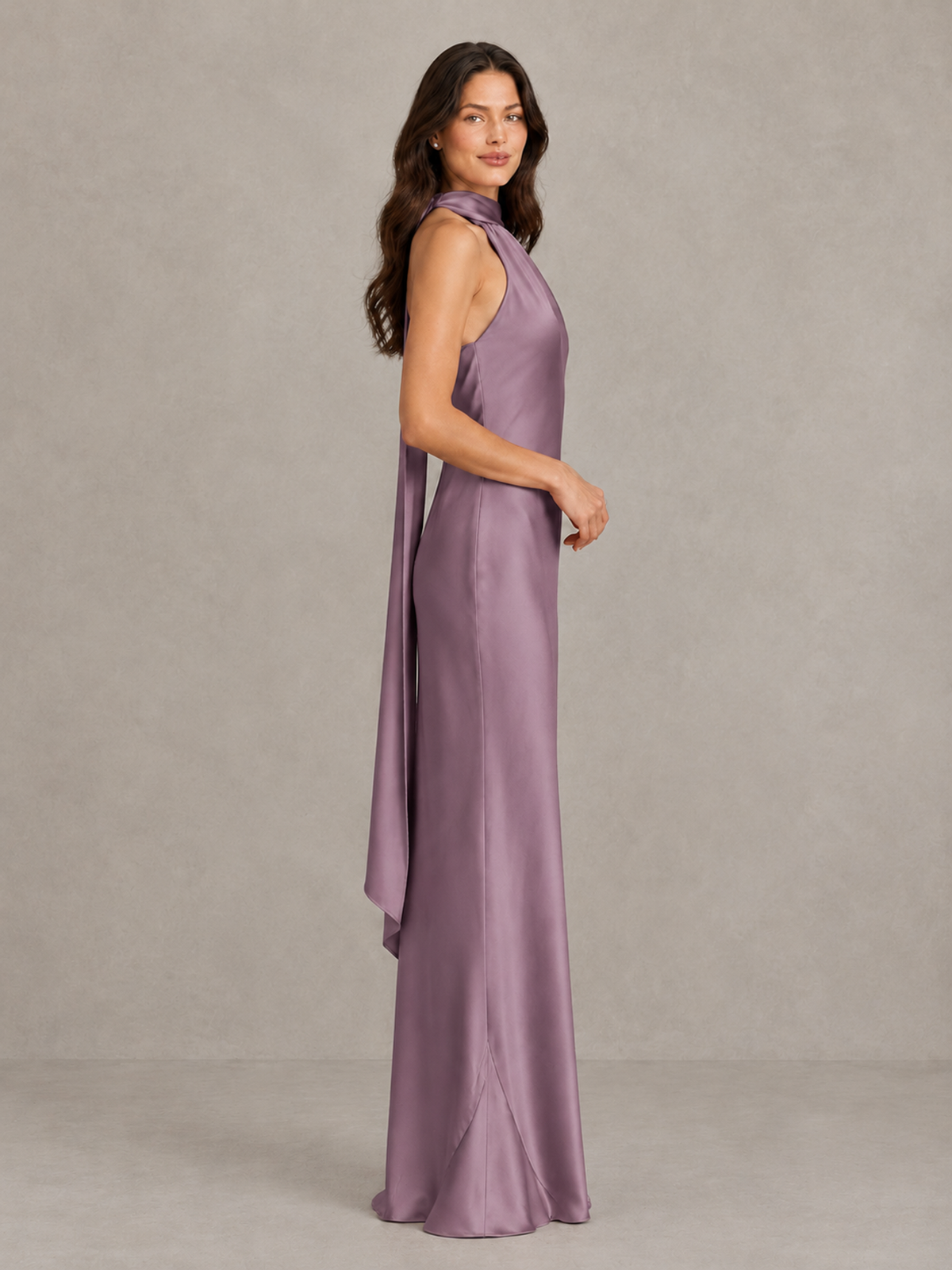 BOLODOO Wisteria Satin One-Shoulder Bridesmaid Dress with Open Back - Wisteria - Wisteria (3)