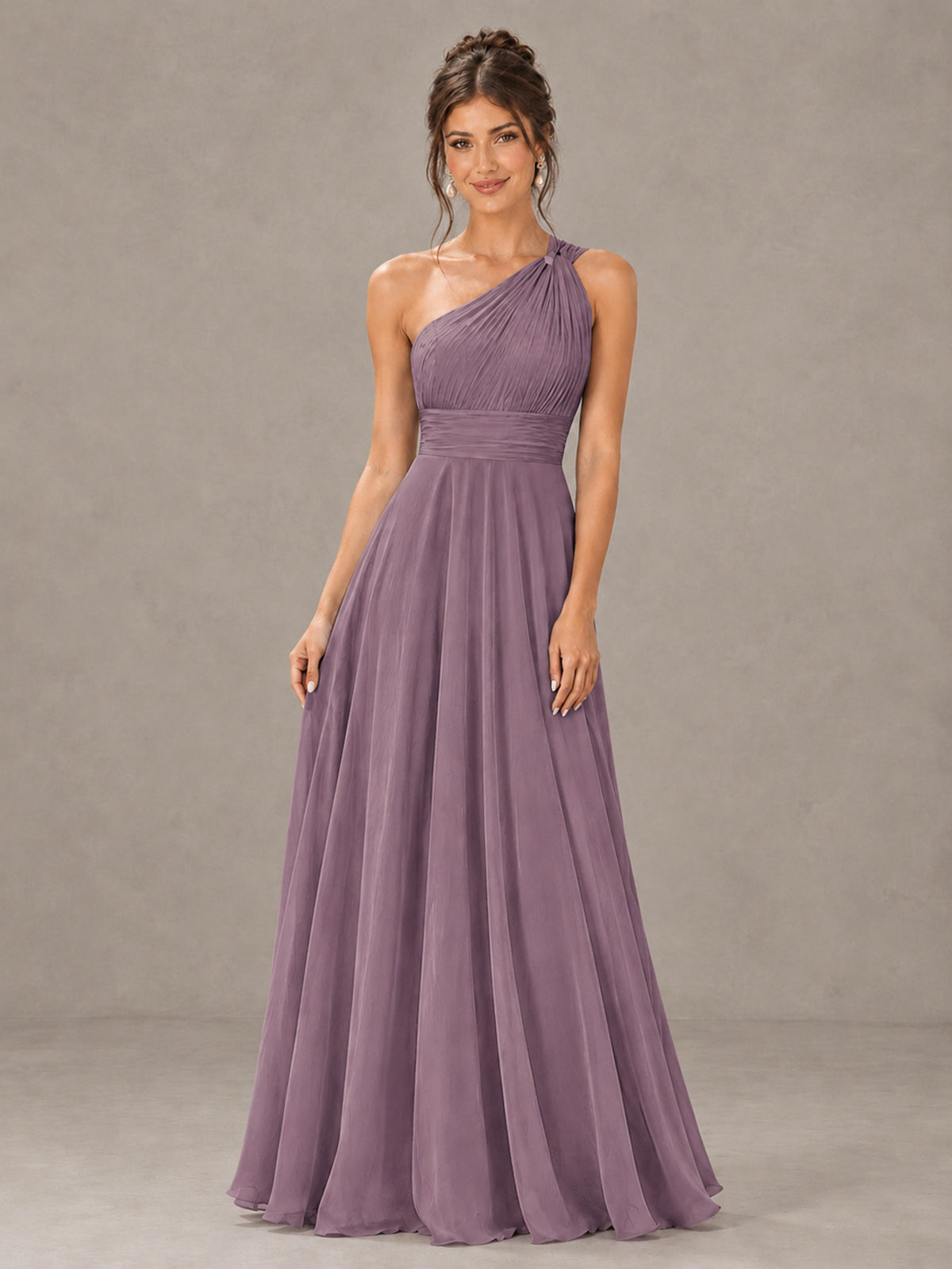 BOLODOO Wisteria One-Shoulder Chiffon-Look Bridesmaid Dress - Wisteria - Wisteria (4)
