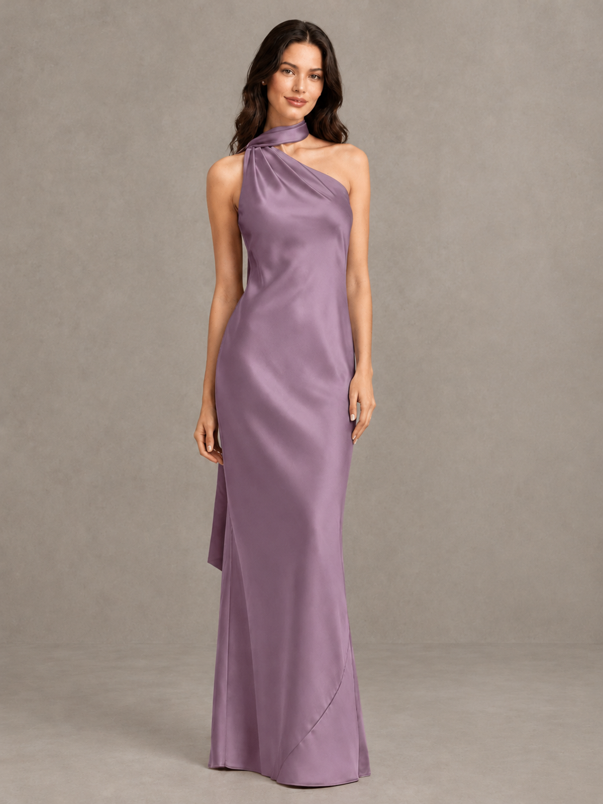 BOLODOO Wisteria Satin One-Shoulder Bridesmaid Dress with Open Back - Wisteria - Wisteria (4)