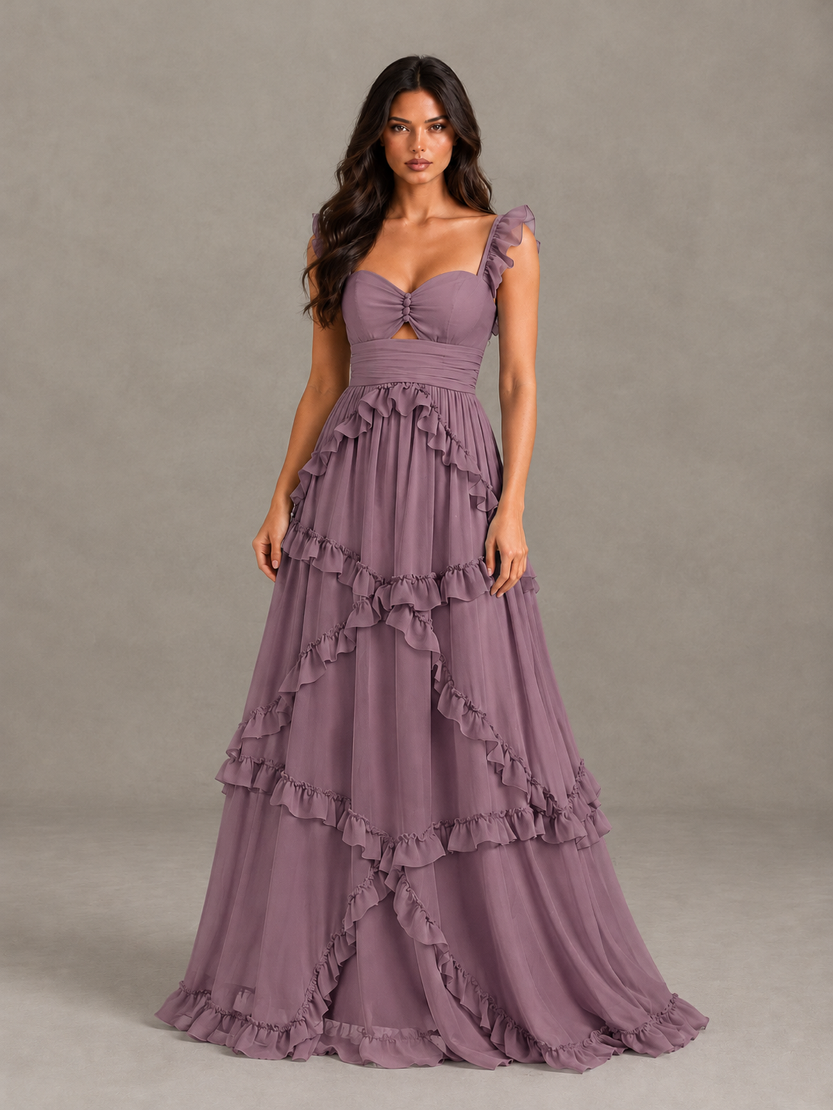 BOLODOO Wisteria Ruffle A-Line Prom Dress with Open Back - Wisteria - Wisteria (4)