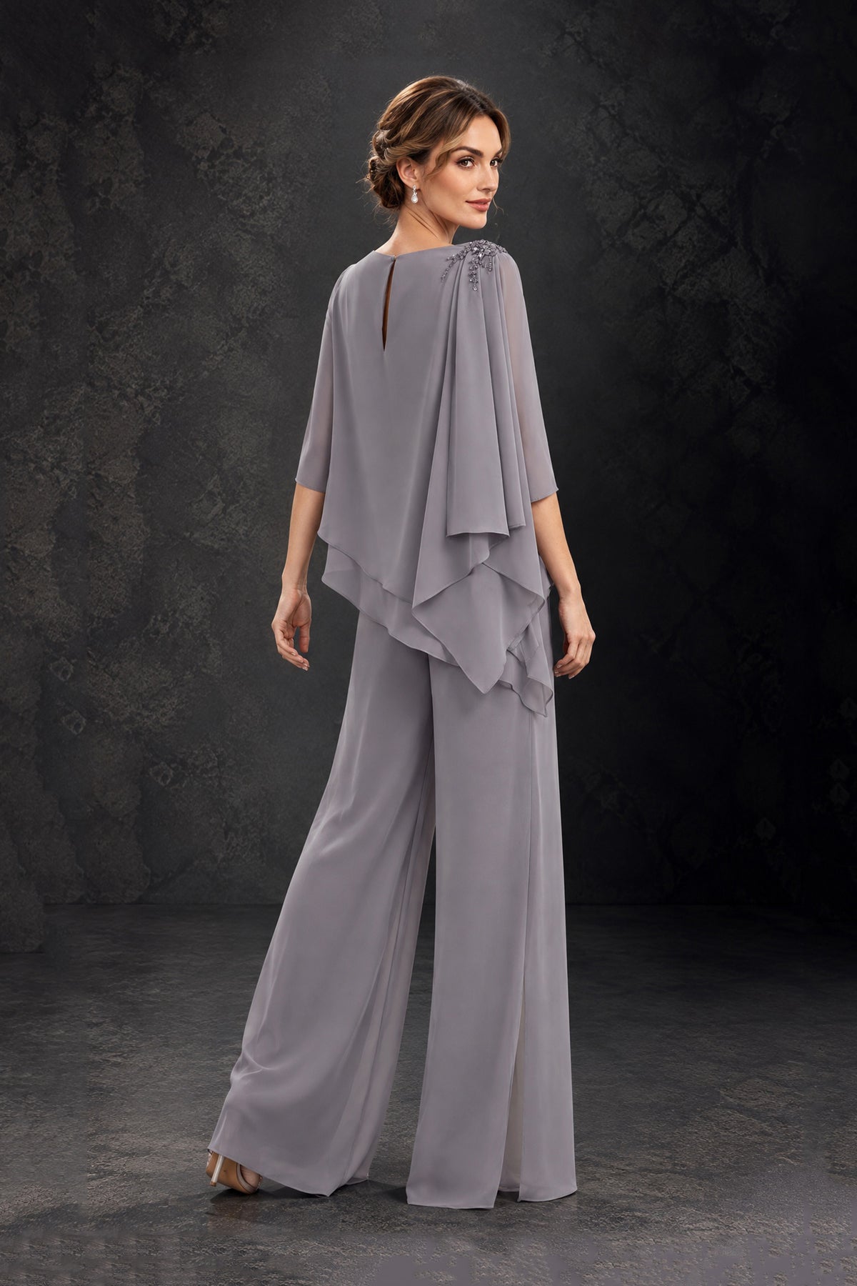 BOLODOO Wisteria layered top detail with shoulder embellishment and three-quarter sleeves