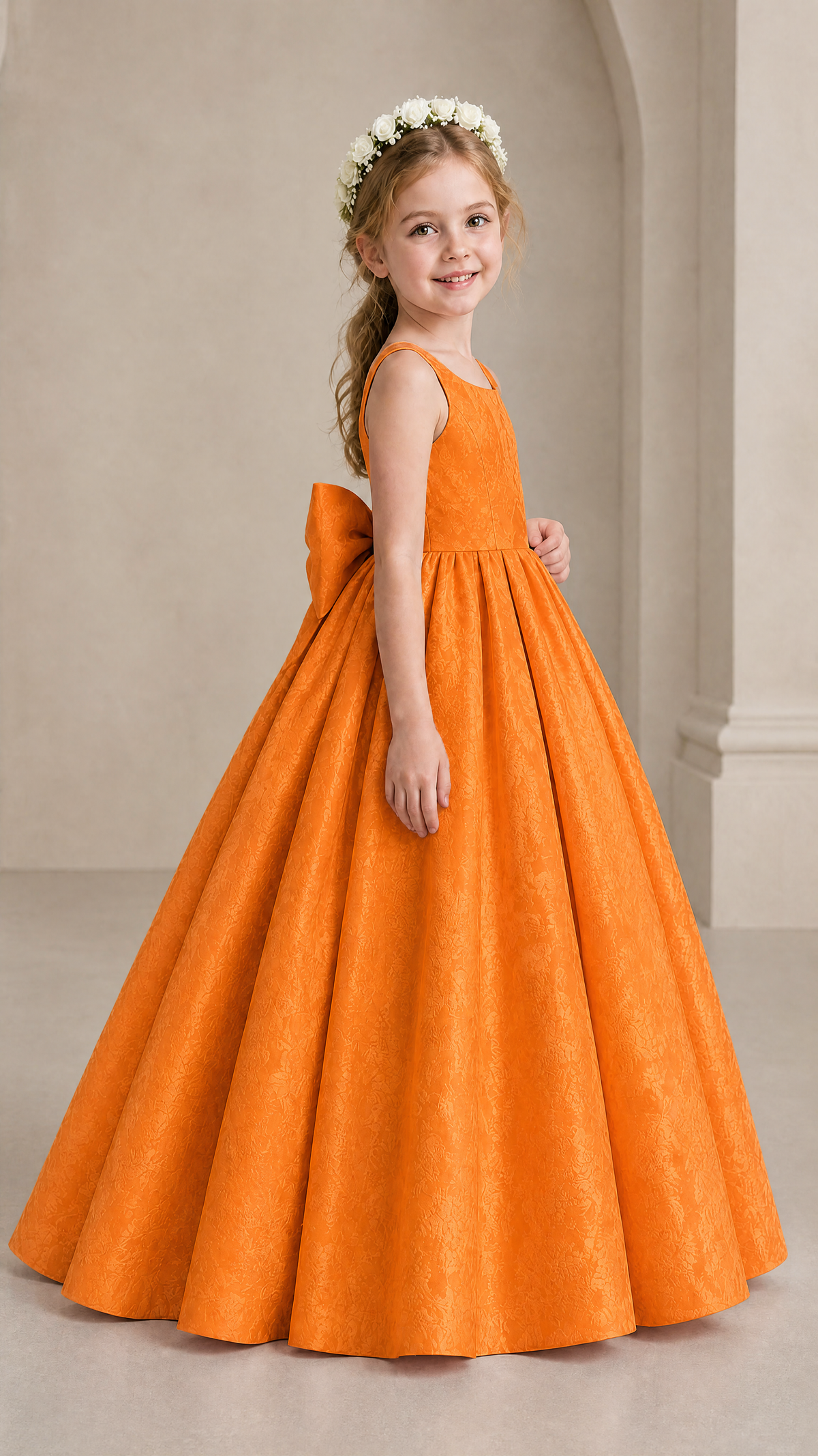 BOLODOO XX023 Girls' A-Line Flower Girl Dress with Back Bow - XX023加色