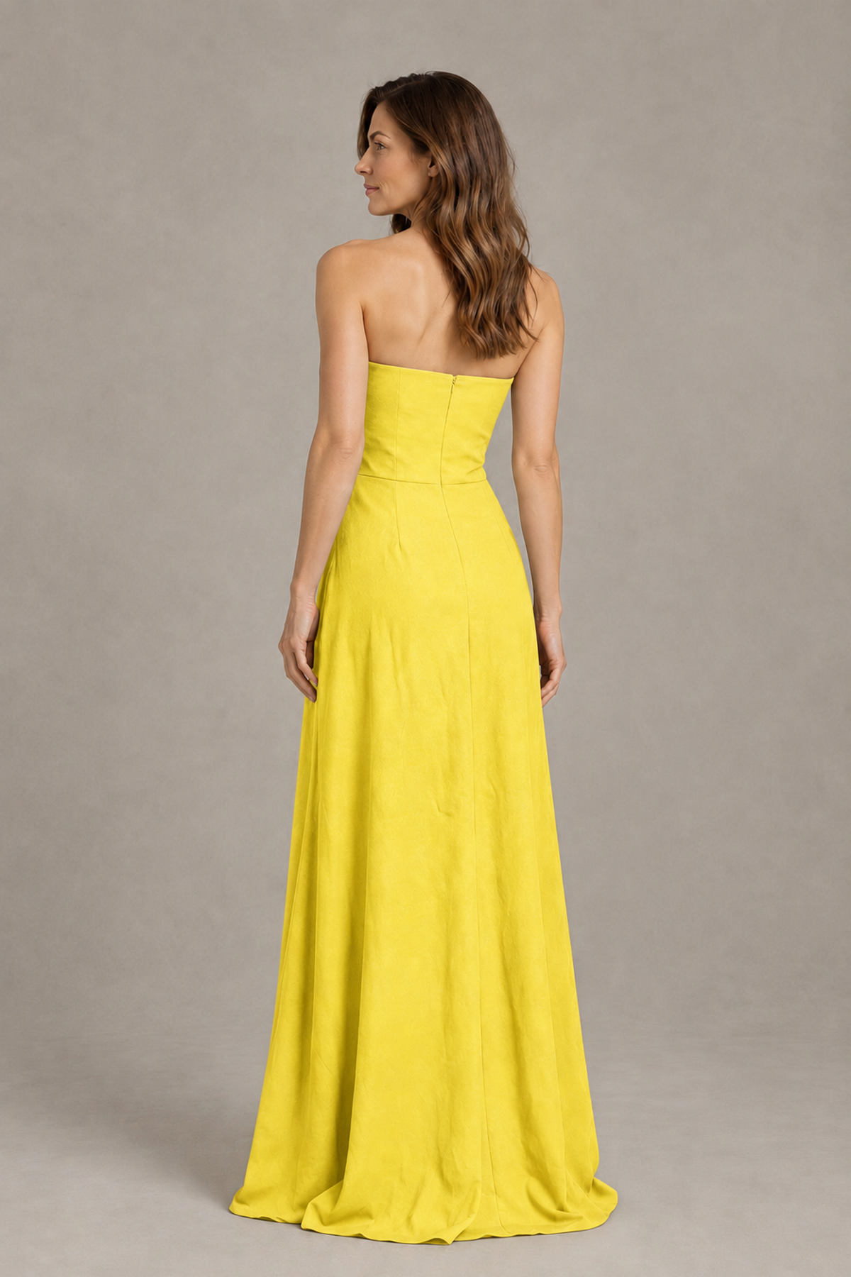 BOLODOO Yellow Strapless Floral Mother of the Bride Gown - Yellow - Yellow_02