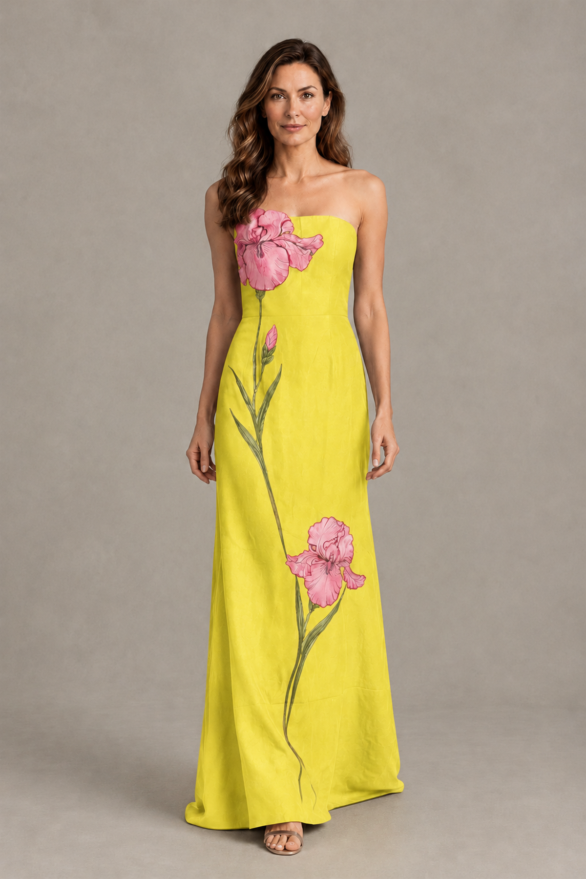 BOLODOO Yellow Strapless Floral Mother of the Bride Gown - Yellow - Yellow_04