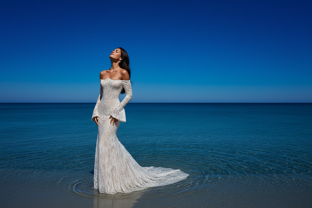 婚纱 海边慵懒 A 高饱和蓝