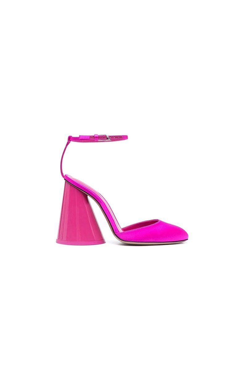 Green Ankle Strap Block Heel Sandals - BOLODOO