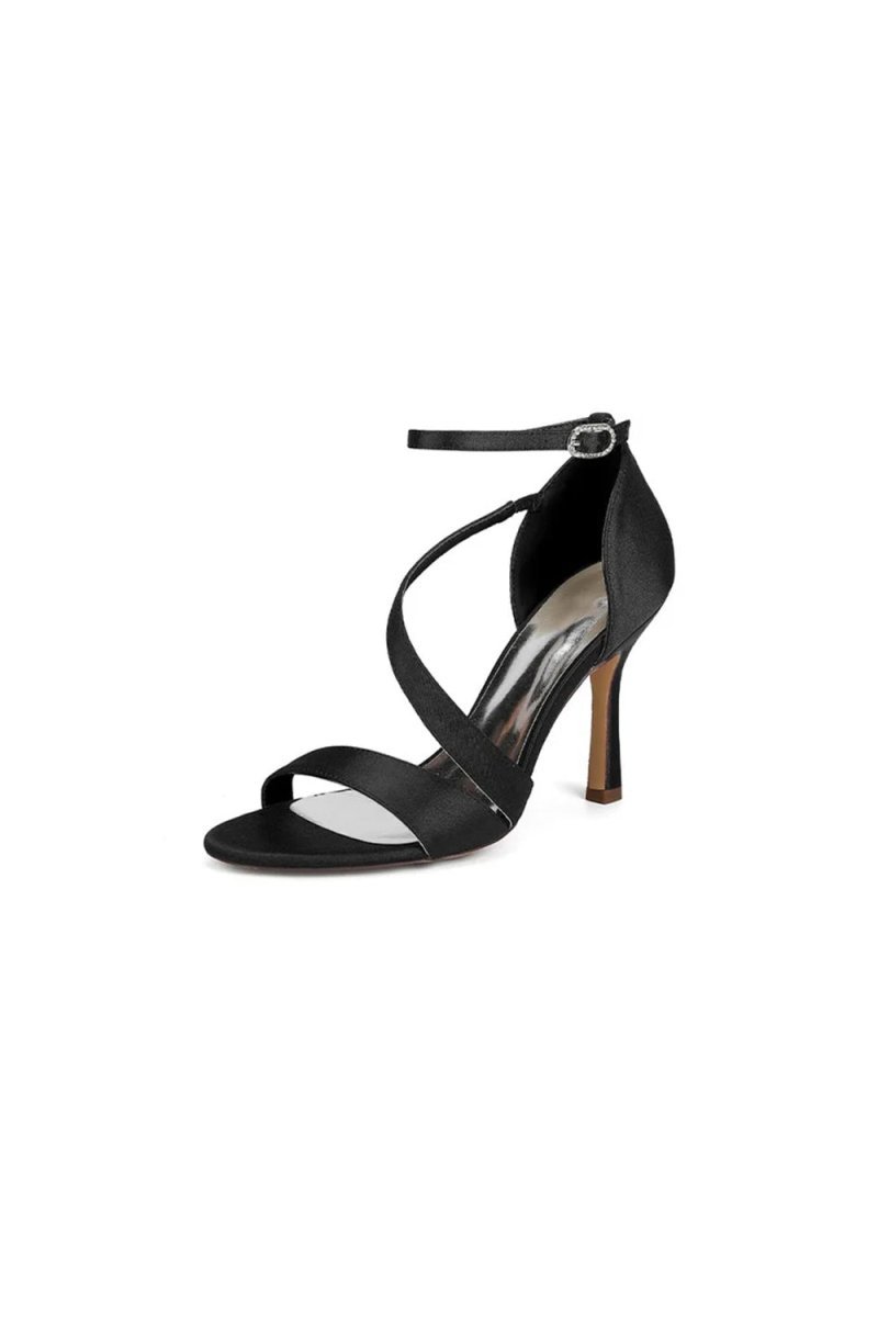 Ankle - Strap Satin Stiletto Sandals - BOLODOO