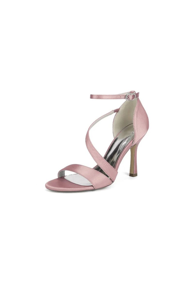 Ankle - Strap Satin Stiletto Sandals - BOLODOO