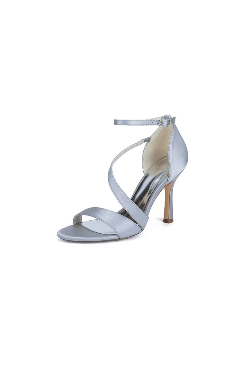 Ankle - Strap Satin Stiletto Sandals - BOLODOO