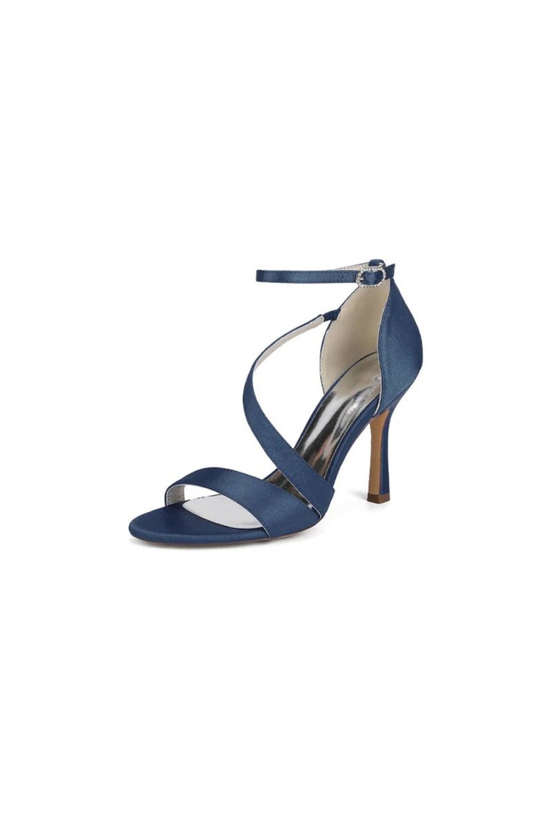 Ankle - Strap Satin Stiletto Sandals - BOLODOO