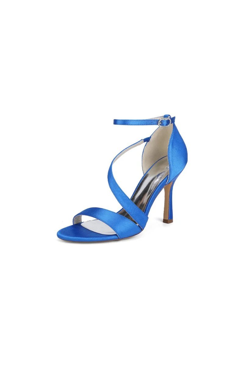Ankle - Strap Satin Stiletto Sandals - BOLODOO