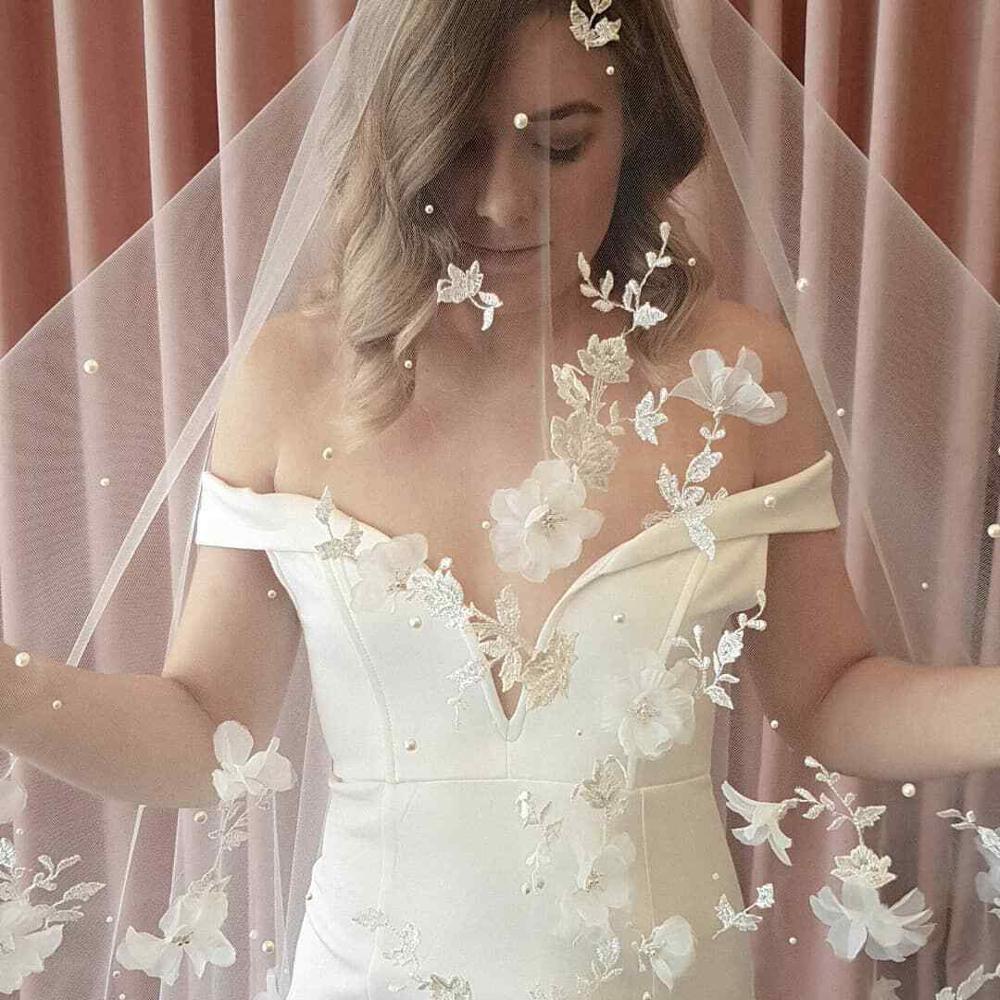 3D Flower Bridal Veil - BOLODOO