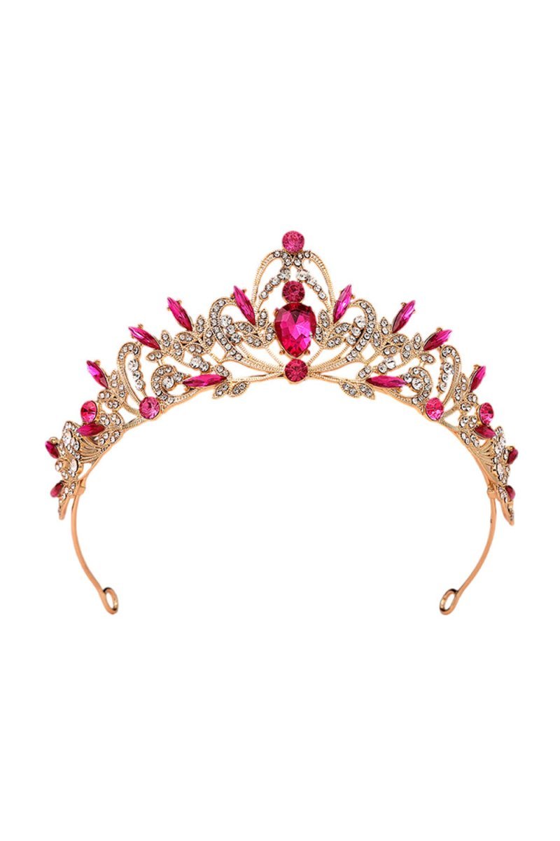 Baroque Pink Rhinestone Tiara - BOLODOO