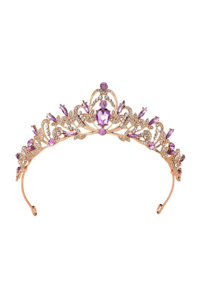 Baroque Pink Rhinestone Tiara - BOLODOO