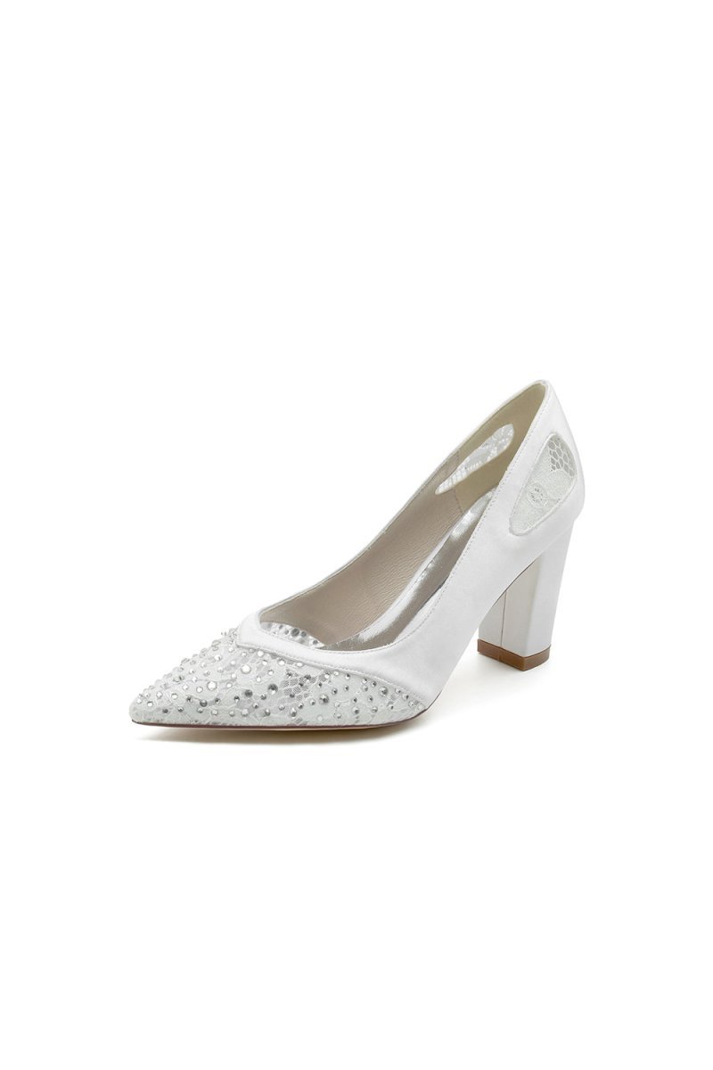 Beaded Wedding Shoes with Rhinestone - BOLODOO