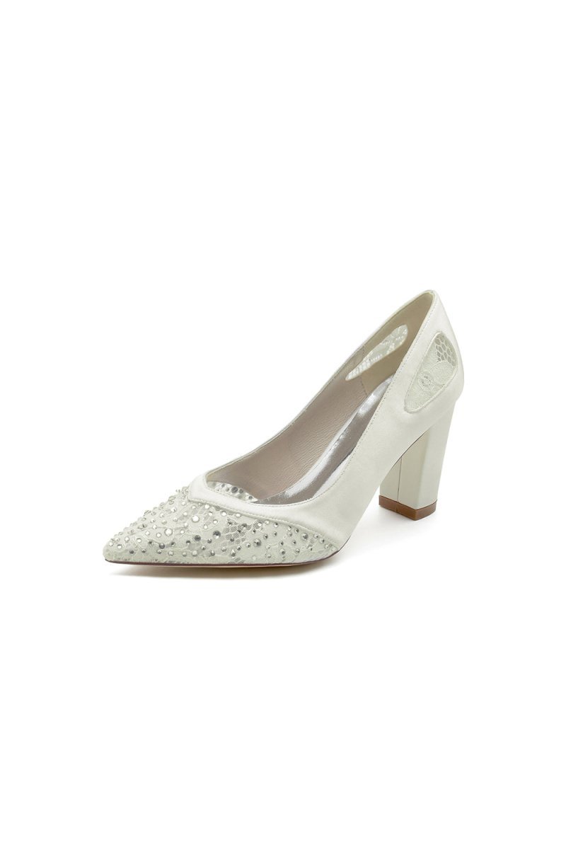 Beaded Wedding Shoes with Rhinestone - BOLODOO