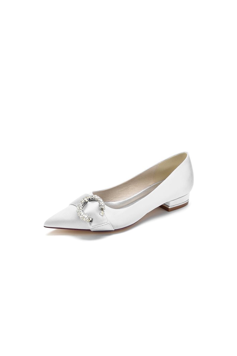 Beading Pointed Toe Kitten Heels - BOLODOO