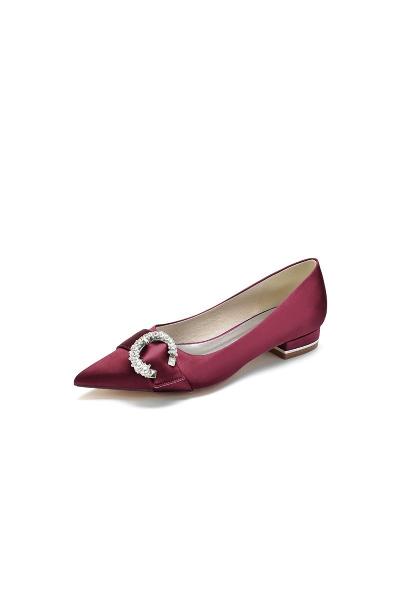 Beading Pointed Toe Kitten Heels - BOLODOO