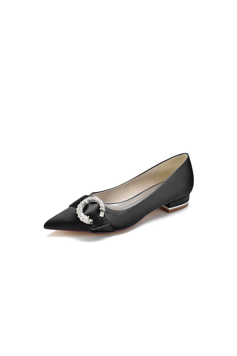 Beading Pointed Toe Kitten Heels - BOLODOO