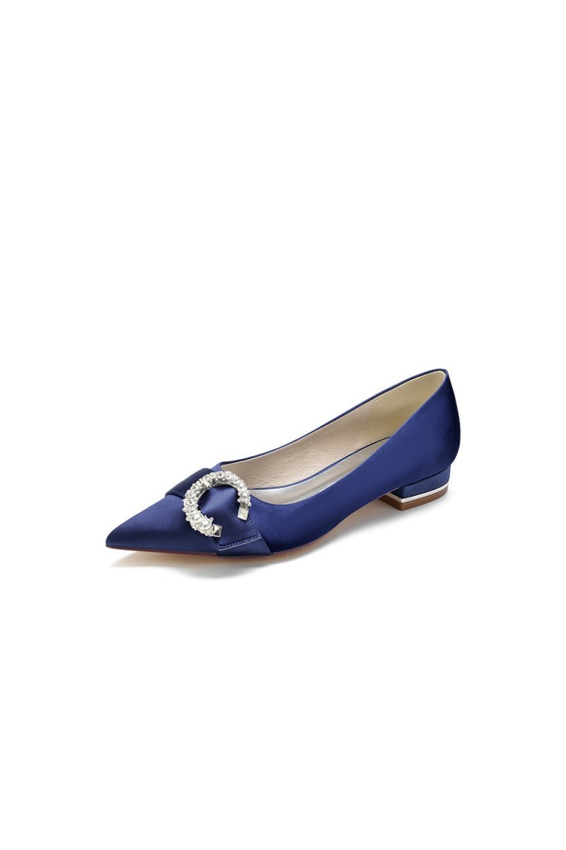 Beading Pointed Toe Kitten Heels - BOLODOO