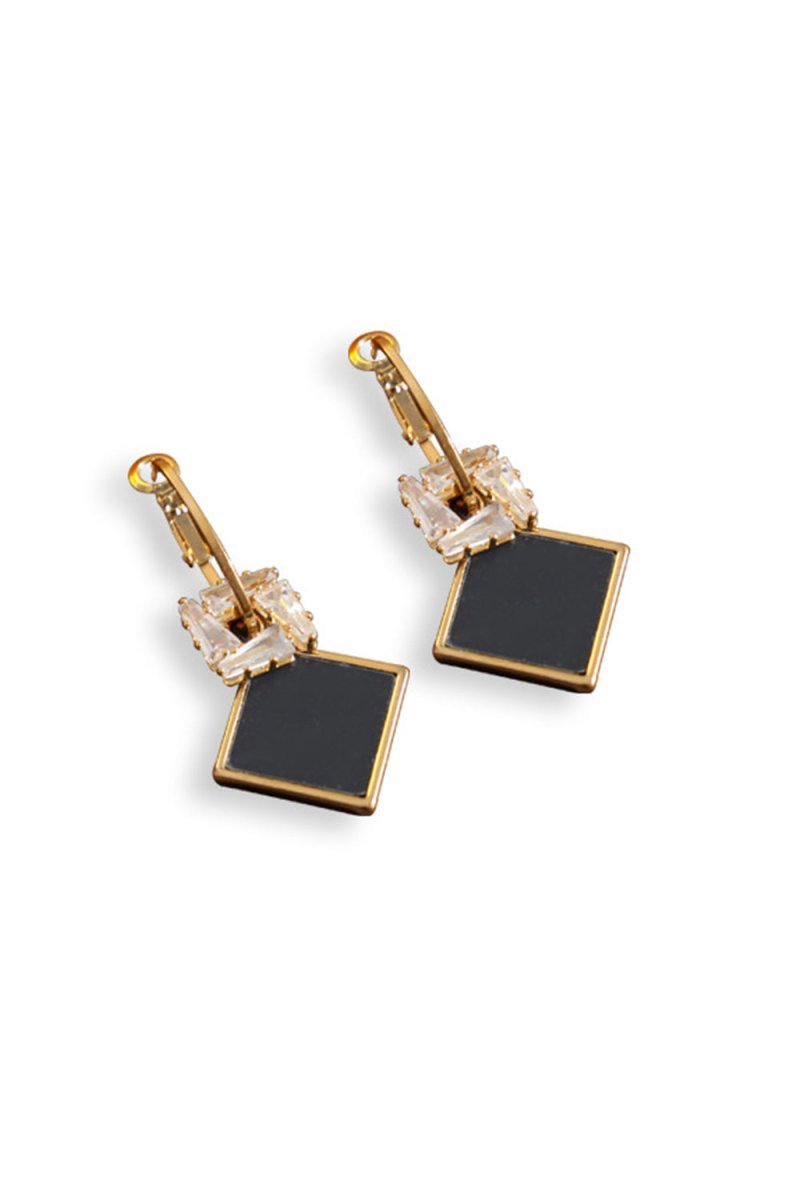 Black White Earrings Dangle Drop - BOLODOO