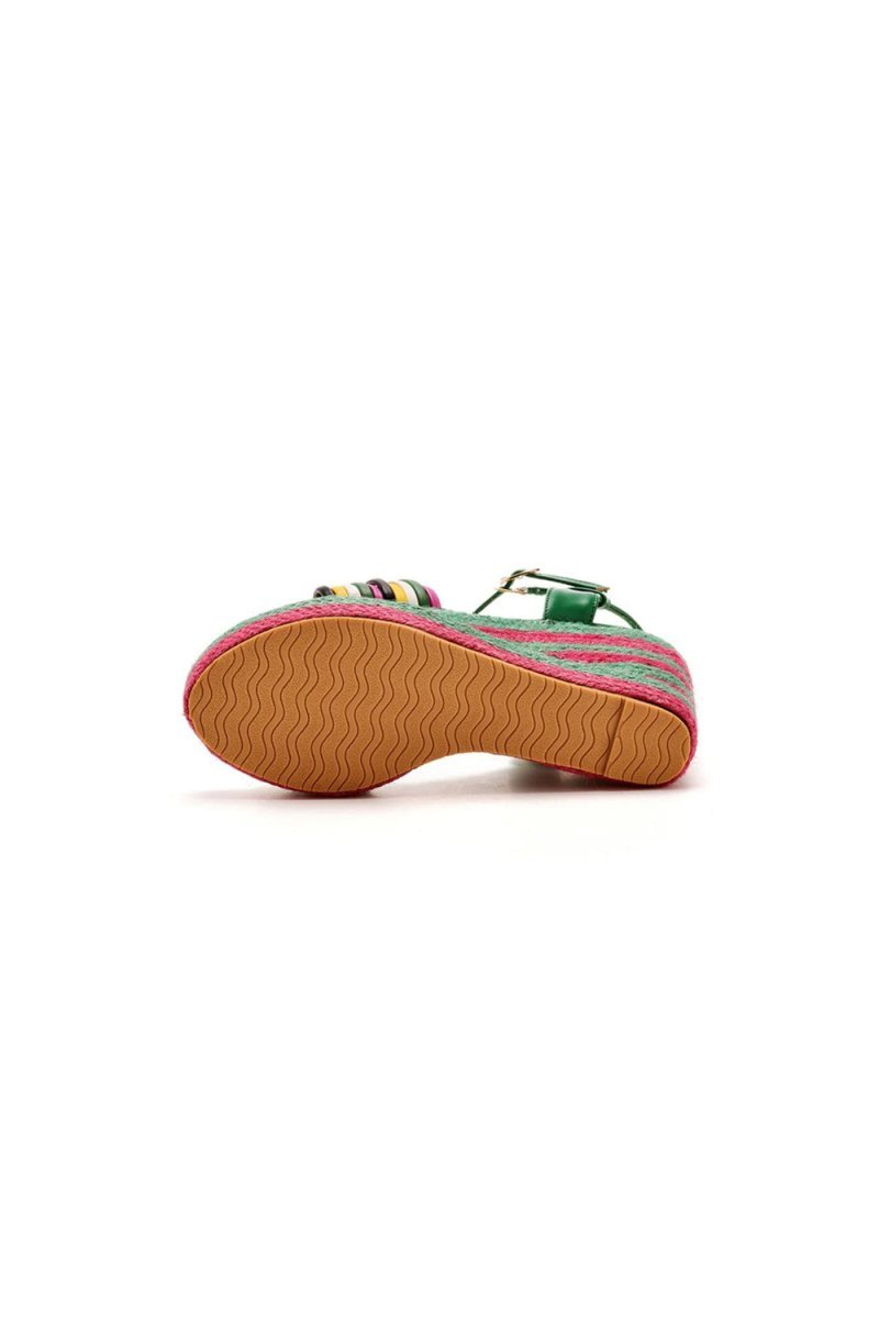 Bohemian Open Toe Platform Sandals Woven Straw Wedges