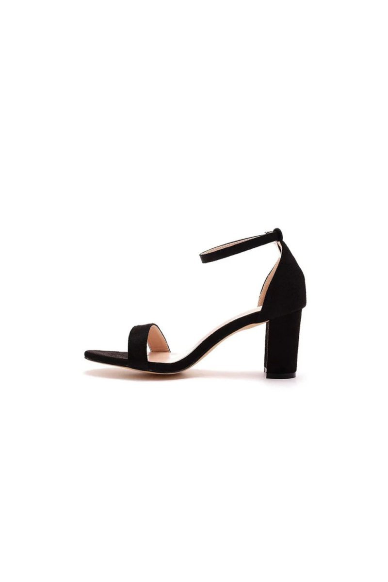 Brief Open Toe ONE - STRAP Buckle Chunky Heel Sandals - BOLODOO