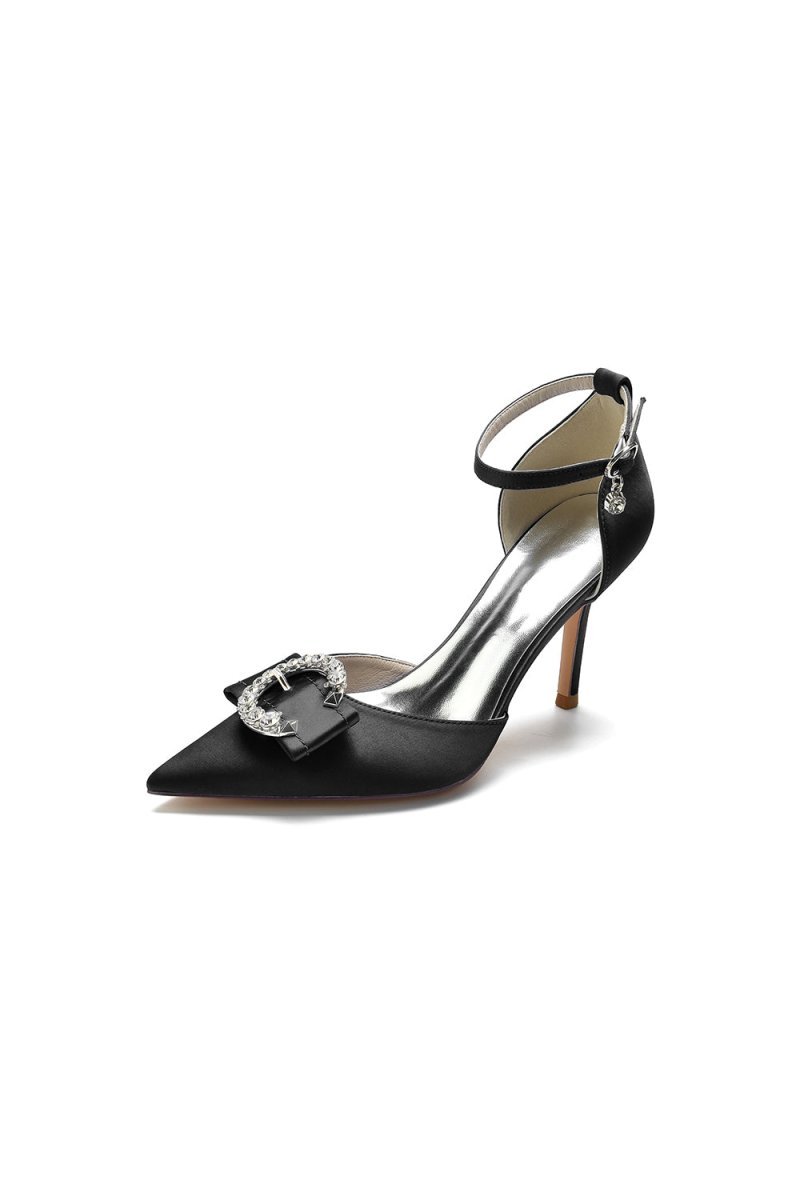 Buckle Strap Pointed Toe High Heels - BOLODOO