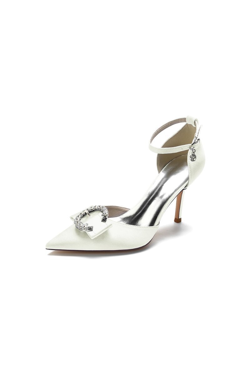 Buckle Strap Pointed Toe High Heels - BOLODOO