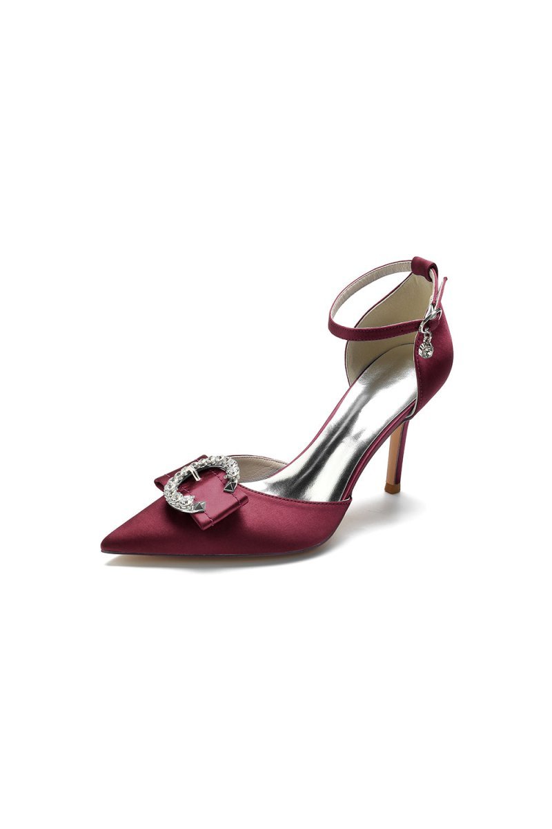 Buckle Strap Pointed Toe High Heels - BOLODOO
