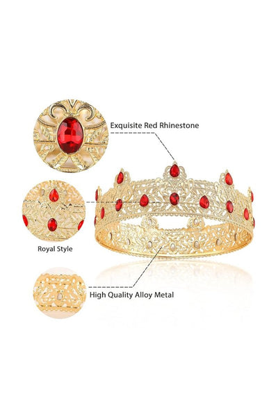 Champagne Rhinestone Birthday Crown for Men
