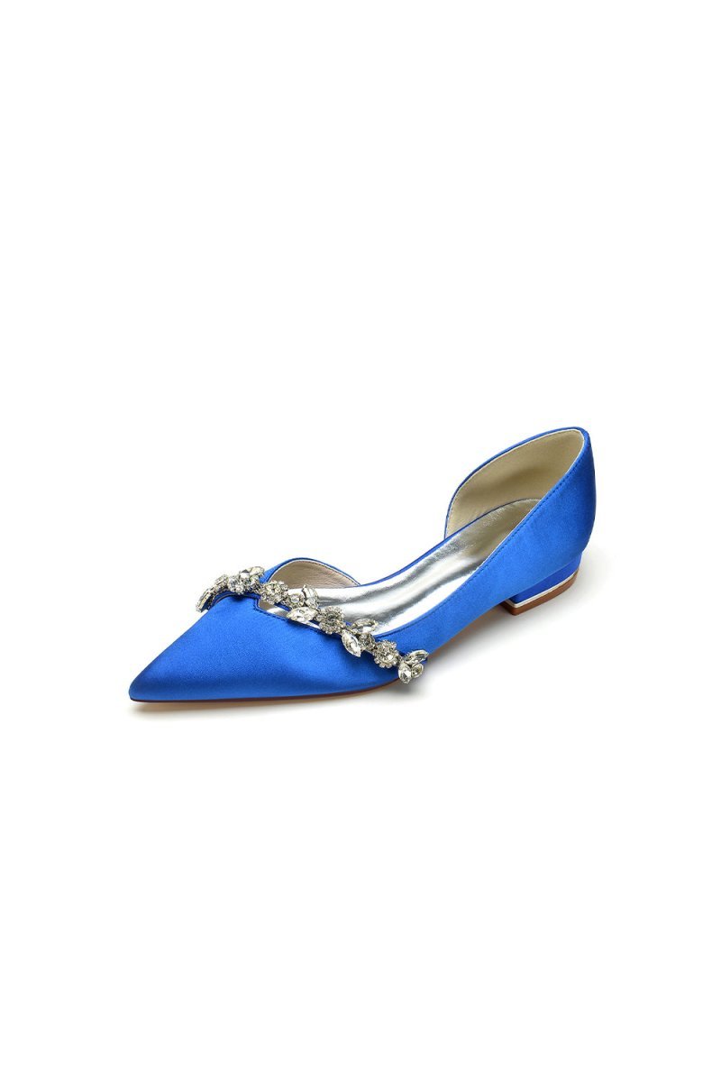 Chic Rhinestone Pointed Toe Kitten Heels - BOLODOO