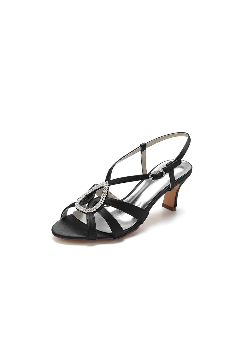 Chic Blue Silk Sandals Featuring Decorative Metal Ring - BOLODOO