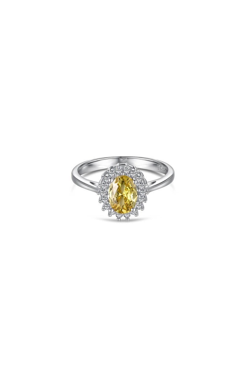 Citrine Oval Sparkle Cocktail Ring - BOLODOO