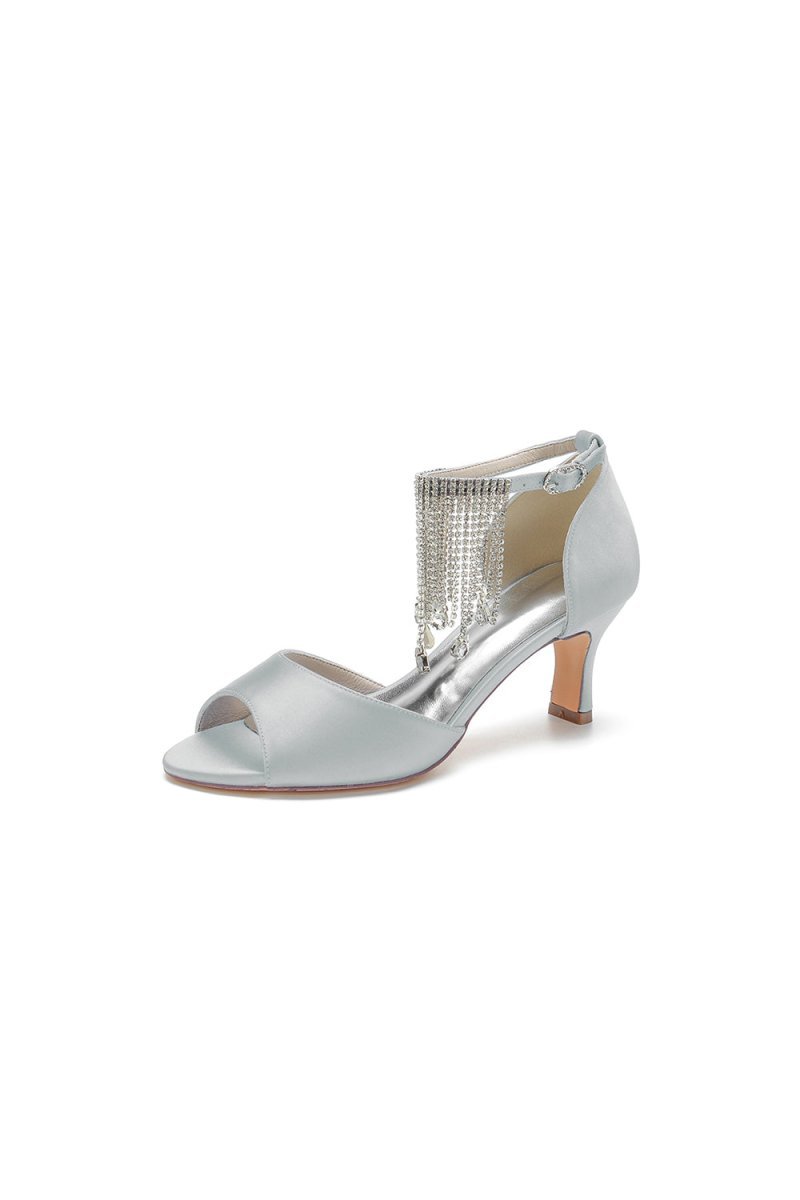 Cocktail Open Toe Tassel Strap Chunky Heels - BOLODOO