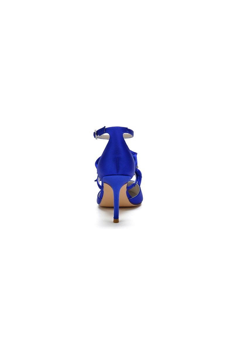 Cocktail Pointed Toe Crystal Buckle Strap High Heels