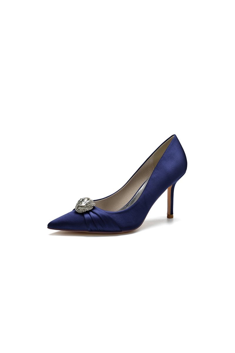 Cocktail Pointed Toe Crystal High Heels - BOLODOO