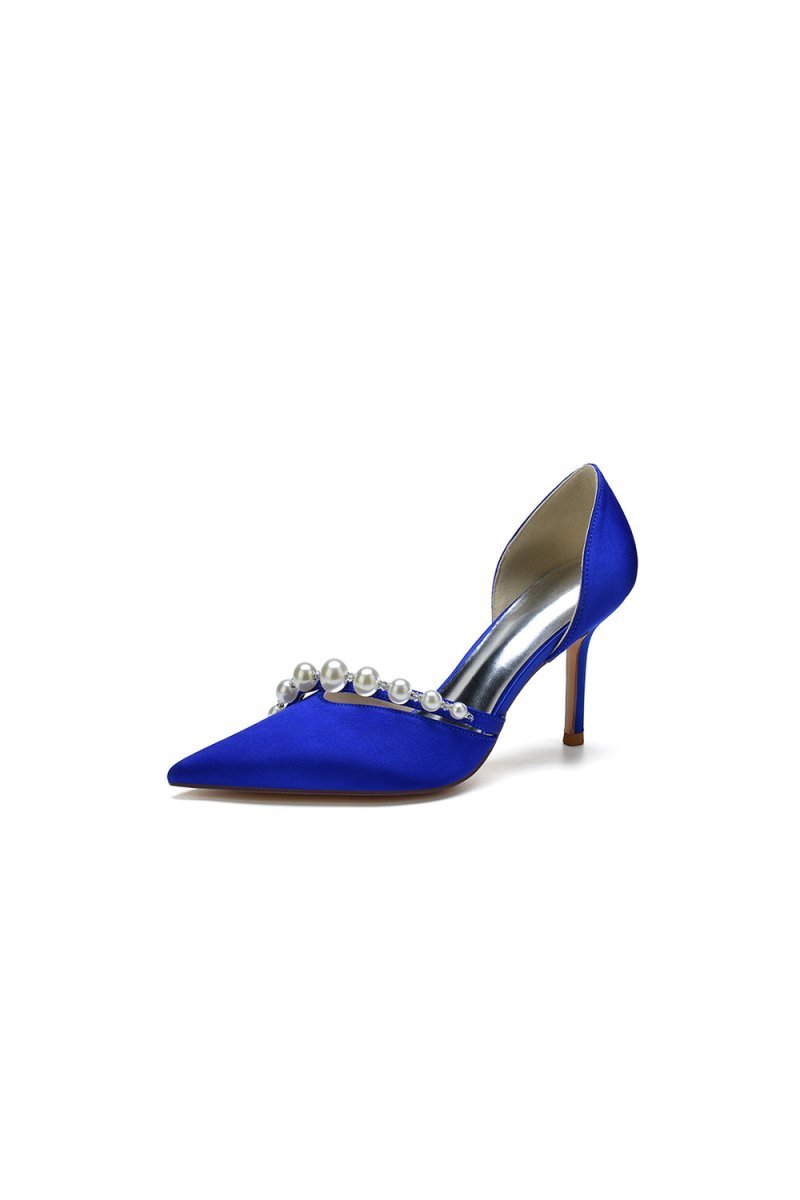 Cocktail Pointed Toe Pearl Heels - BOLODOO