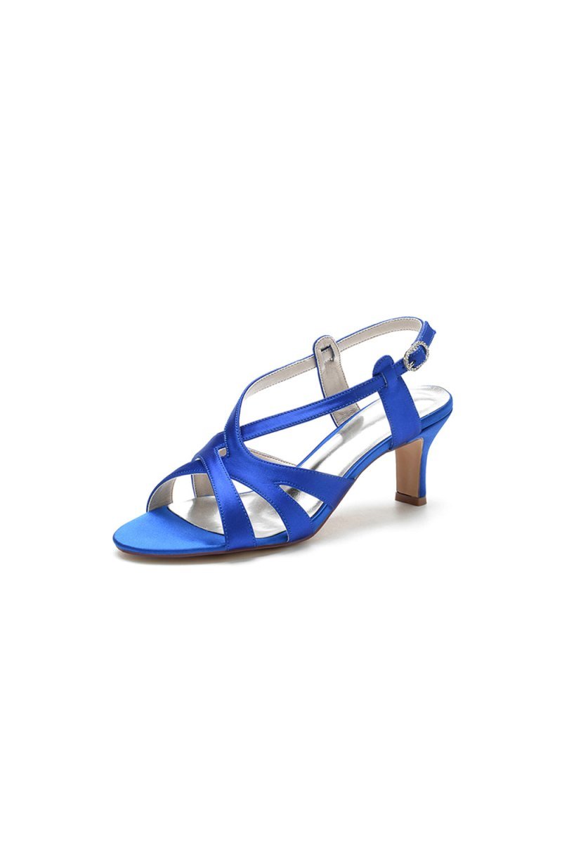 Royal Blue Cross - Strap Pump with Elegant Silver Buckle - BOLODOO