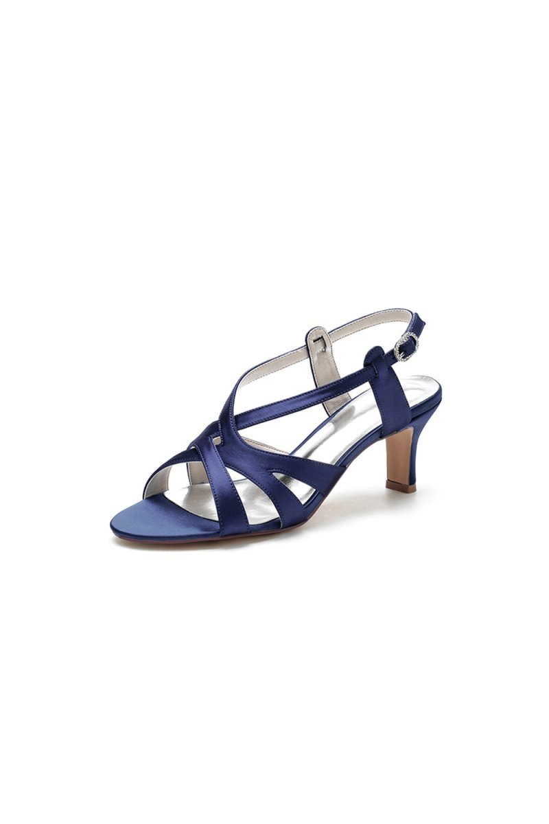 Royal Blue Cross - Strap Pump with Elegant Silver Buckle - BOLODOO