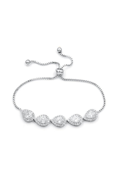 Crystal Silver Teardrop Bracelets - BOLODOO