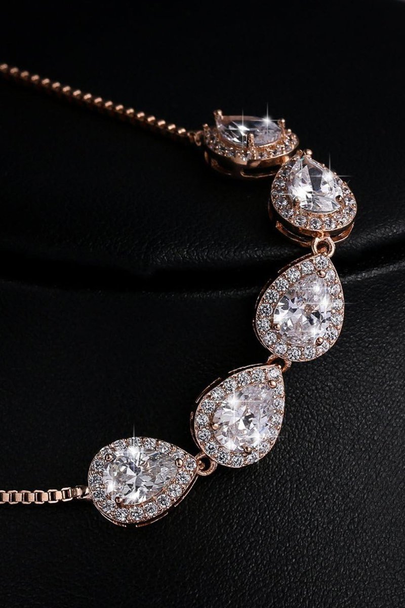 Crystal Silver Teardrop Bracelets - BOLODOO