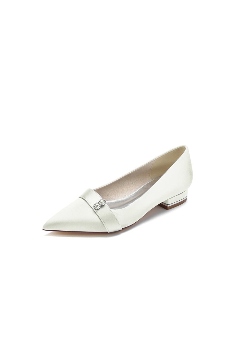 Crystal Cocktail Pointed Toe Flats - BOLODOO
