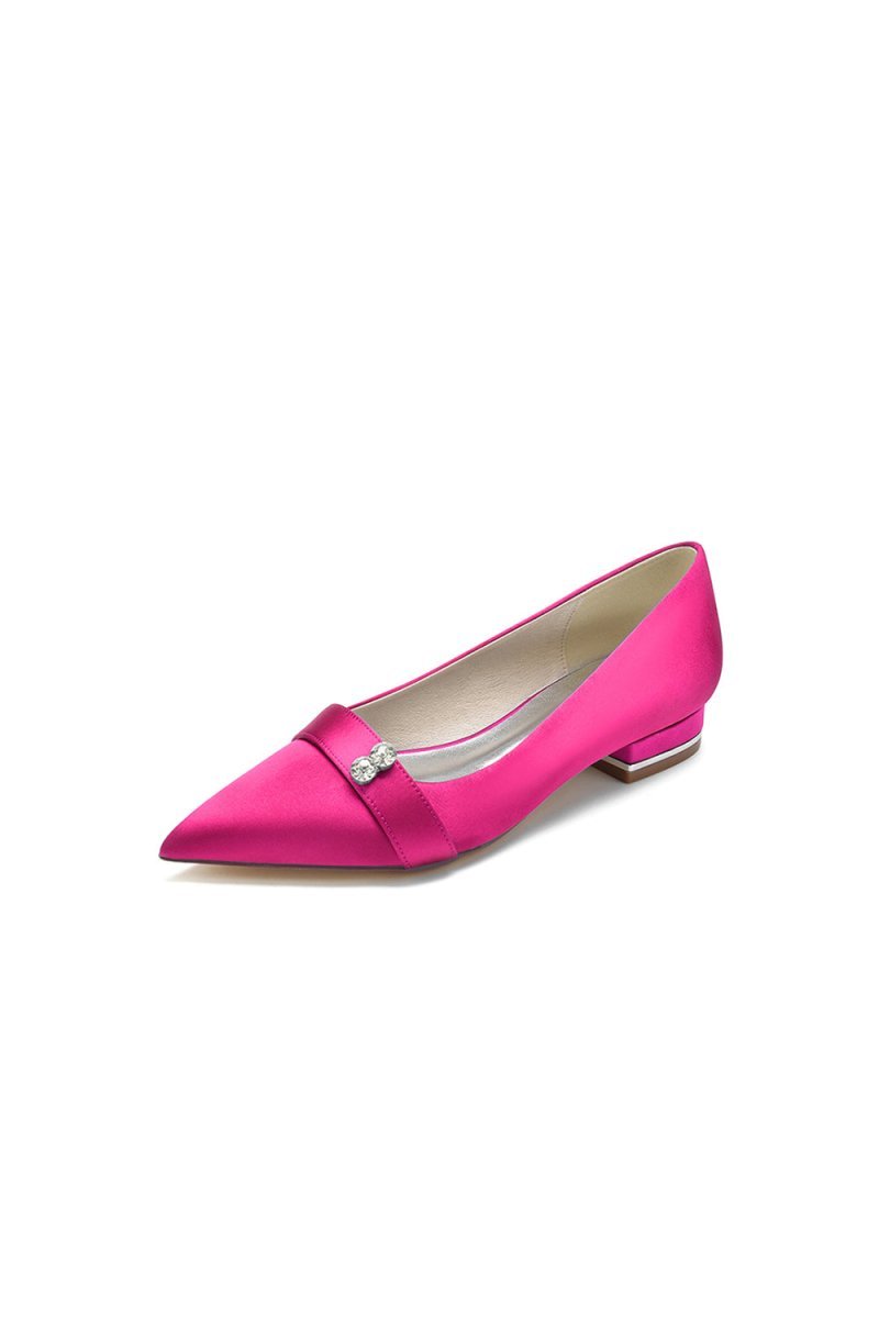 Crystal Cocktail Pointed Toe Flats - BOLODOO