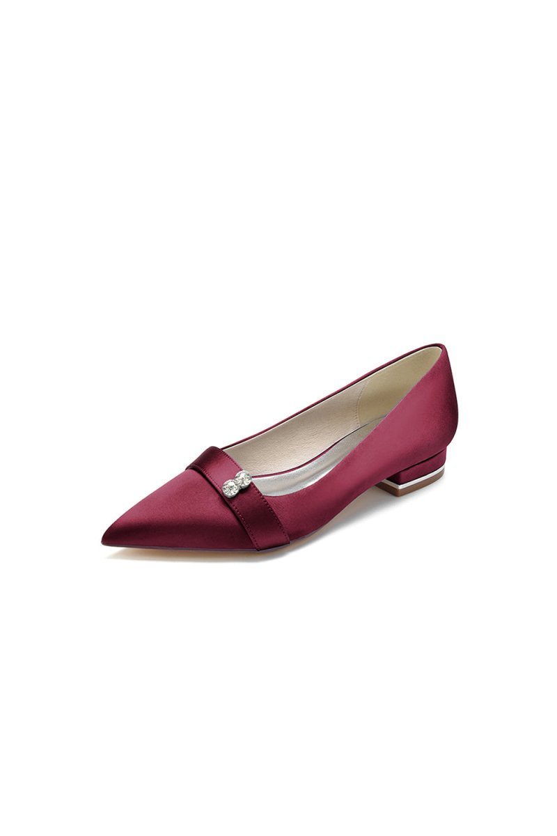 Crystal Cocktail Pointed Toe Flats - BOLODOO